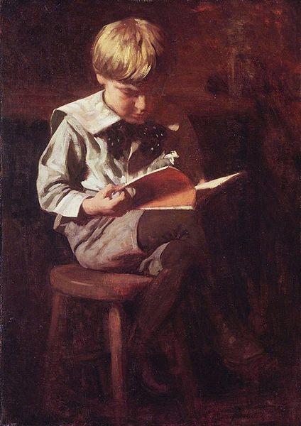 Thomas Pollock Anshutz Boy Reading: Ned Anshutz Sweden oil painting art